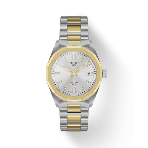 Tissot PRC 100 Solar Quartz 34 Stainless Steel - Yellow Gold / Silver / Bracelet